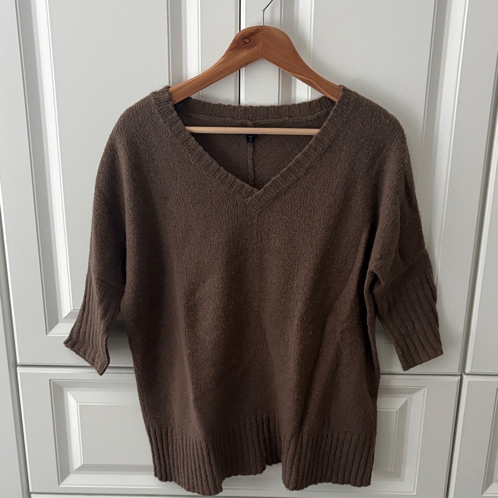Gap Wool mix Brown V-Neck Women's Sweater